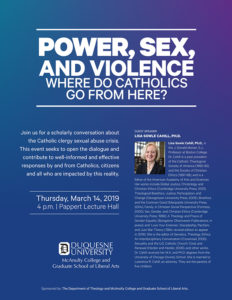 Power, Sex and Violence: Where Do Catholics Go From Here? Poster