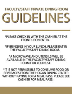 Faculty/Staff Private Dining Room Guidelines