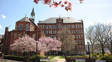 Photo of Old Main in spring