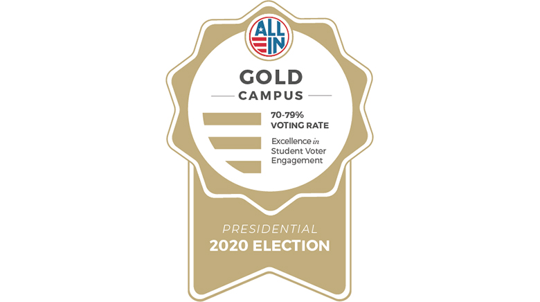 Gold Campus: 70 - 79% Voting rate - Excellence in Student Voter Engagement